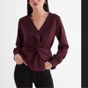 Elegant Burgundy Satin Blouse
